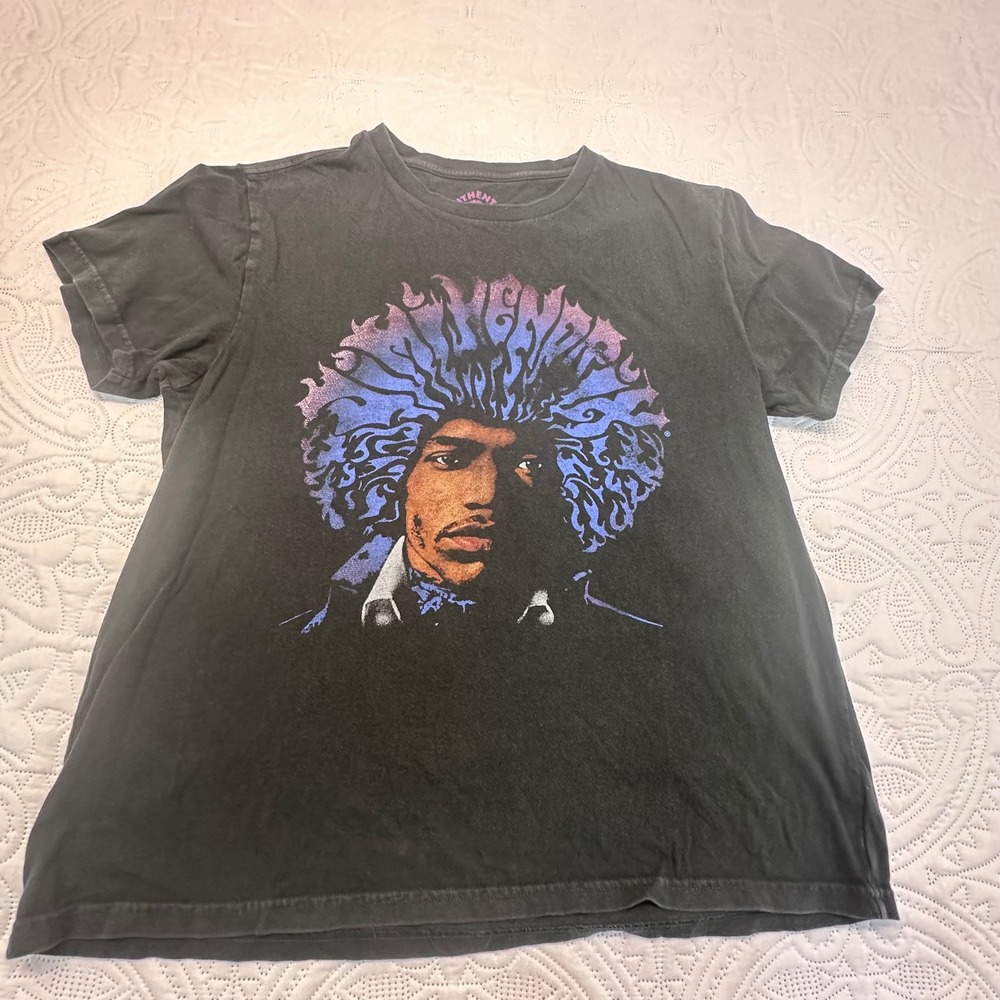 Lucky Brand Jimi Hendrix Graphic Tee Faded Black Purple Blue M